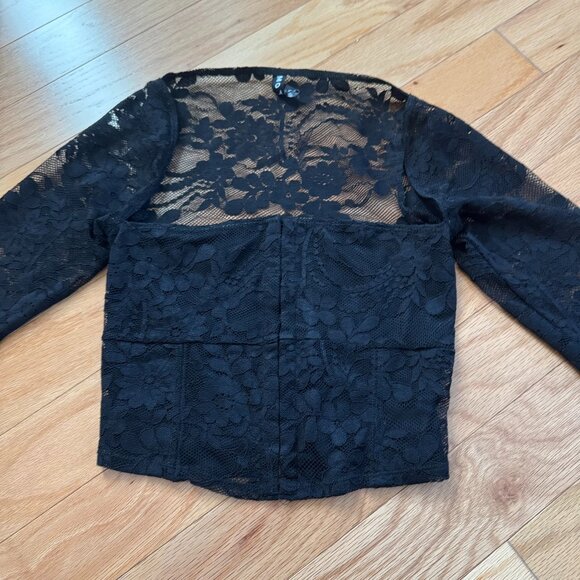 Motel Rocks Khafila Black Lace Long Sleeve Corset Top Size S - Picture 8 of 12